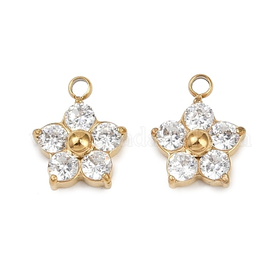 Подвески из нержавеющей стали 304 с микропаве из кубического циркония STAS-B088-01G-02-1