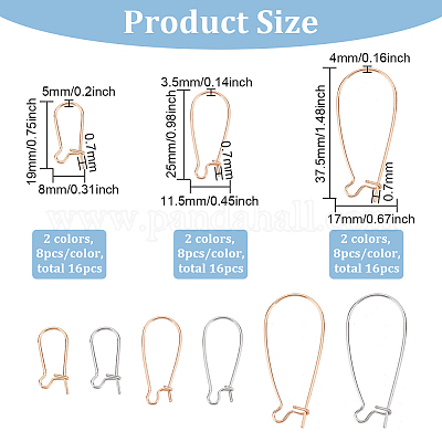 48 шт. 6-х стилевые латунные серьги-кольца KK-BC0009-26-1