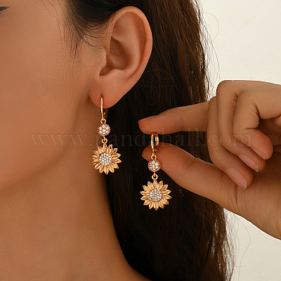 Серьги-кольца из латуни с микропаве из кубического циркония CI2086-3-1