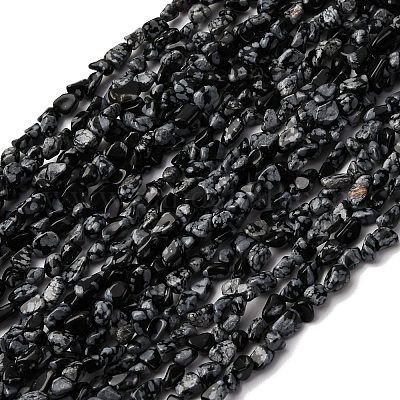 Природные снежинка обсидиан бисер нитей G-I389-A24-1