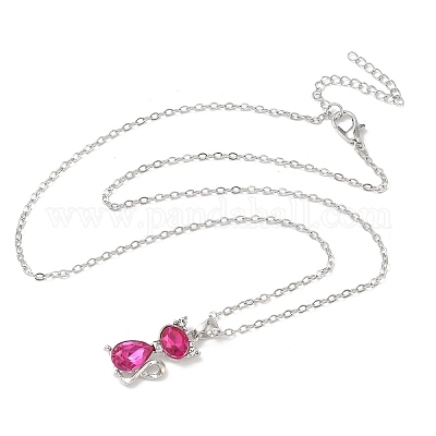 Ожерелья из сплава со стразами в форме кошки FS-WG5CA0C-01-1