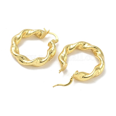 Латунные серьги обруча EJEW-P264-A13-G-1