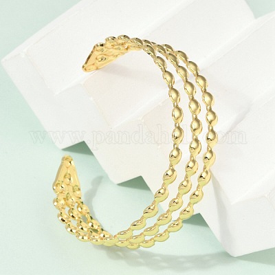 Браслеты-манжеты из нержавеющей стали 304 для женщин BJEW-Z097-07G-1