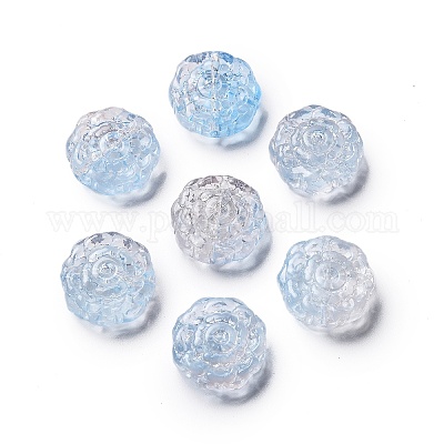 Спрей окрашены прозрачные стеклянные бусины GLAA-D038-01F-1