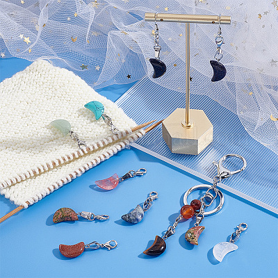 Украшение подвески из драгоценных камней в виде луны HJEW-AB00350-1