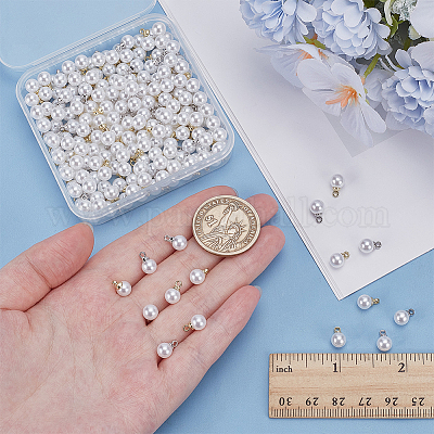 200 шт. 2-цветные подвески из искусственного жемчуга из АБС-пластика FIND-AR0006-16-1