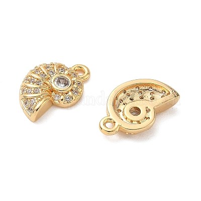 Подвески из прозрачных кубических цирконий с микропаве из океанической латуни KK-B160-42G-06-1