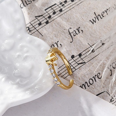 Кольца-манжеты из латуни с микропаве RJEW-G337-31G-1