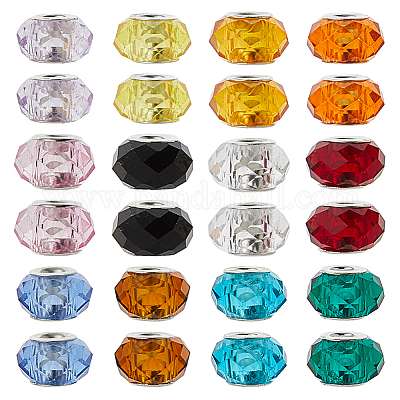 72шт 12 цвета стеклянные европейские бусины ручной работы GLAA-DC0001-55-1