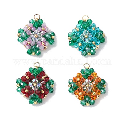 Подвески из стекла с имитацией австрийского хрусталя в форме биконуса PALLOY-MZ00945-1