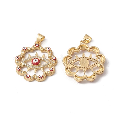 Подвески из латуни с эмалью в стойку KK-D087-27G-1