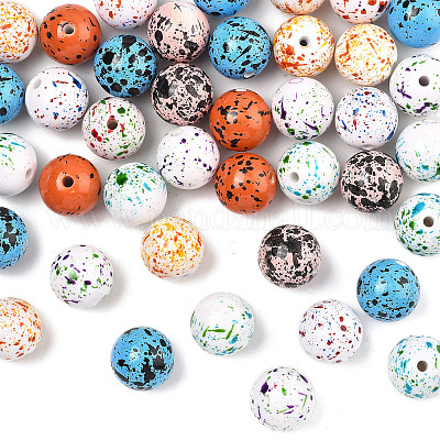 20шт непрозрачные акриловые бусины&nbsp;ACRP-YW0001-17-1