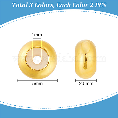6 шт. 3 цвета 925 бусины из стерлингового серебра STER-PH0002-03-1