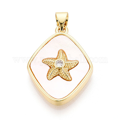 Латунные микропаве прозрачные подвески с фианитом KK-N268-21G-1