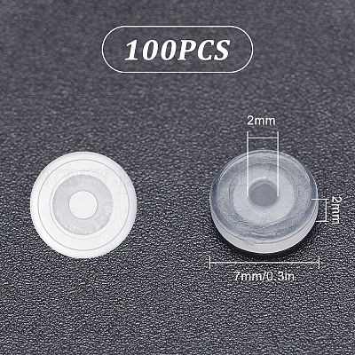 100pcs silicone earring backs for studs clip on earring comfort pad Clear