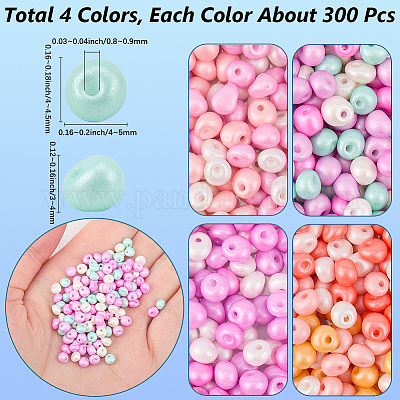 1200шт 4 цвета 6/0 стеклянные бусины SEED-SC0001-55-1