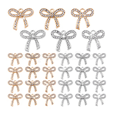 36 шт. 6 стиля подвески из цинкового сплава со стразами FIND-PH0024-78-1