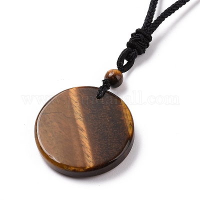 Collana Con Ciondolo Tigre E Occhio Di Tigre | Gioiello Donna Con Corda | Portafortuna Casual