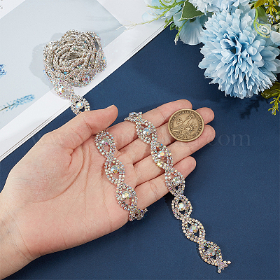 1 ярд железных цепочек со стразами&nbsp;DIY-BC0016-30-1