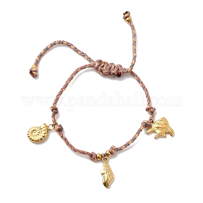 Браслеты с подвесками из нержавеющей стали серии Ocean 304 BJEW-K237-25A-G-1