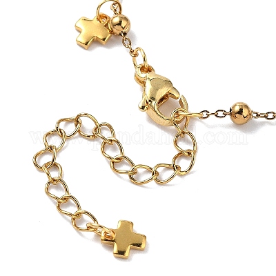 Браслеты с подвесками-крестиками из нержавеющей стали 304 BJEW-JB11697-1