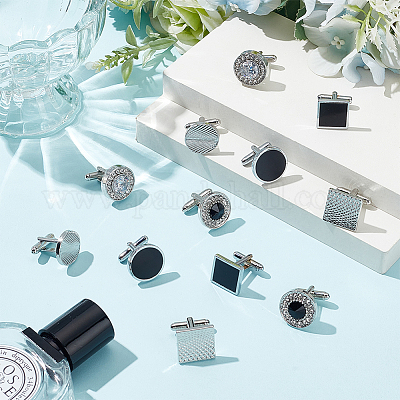 6 пара 6 стилей запонок из сплава/железа для мужчин FIND-WR0010-97-1