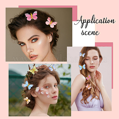 18 шт. 6 стиля тканевая заколка для волос в виде бабочки из кожи аллигатора OHAR-GF0001-39-1