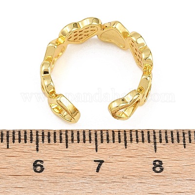 Манжеты из латуни с микро паве кубический цирконий для женщин RJEW-Z113-20G-1