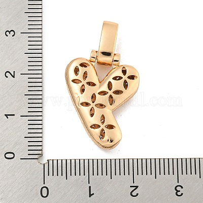 Латунные микропаве прозрачные подвески с фианитом KK-B099-01G-Y-1