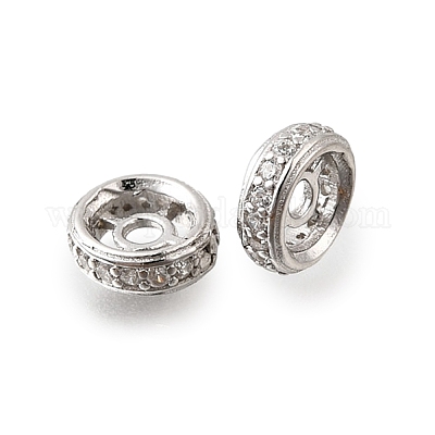 925 бусина из чистого серебра с микропаве и прозрачным фианитом STER-F061-09P-1