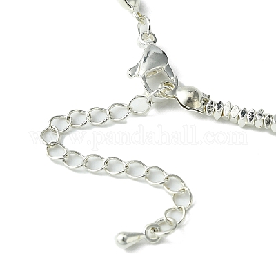 Ожерелье из квадратных бусин из синтетического гематита с застежками из нержавеющей стали 304 NJEW-JN04410-02-1