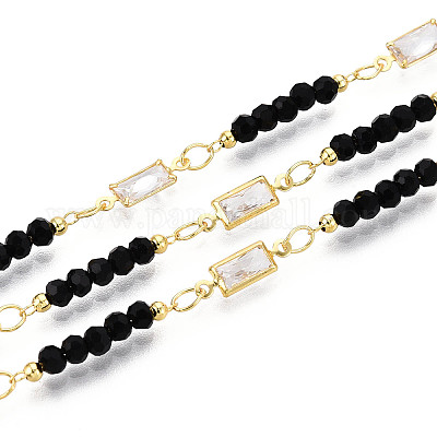 Прямоугольные звенья латунных кубических цирконий CHC-T018-19A-G-1