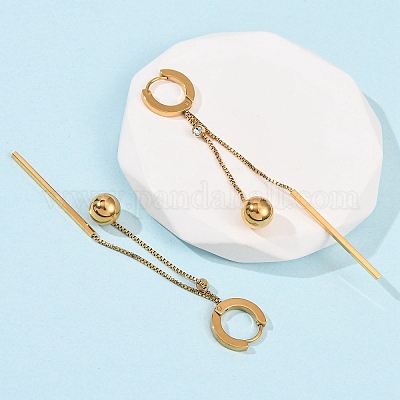 Серьги-кольца из нержавеющей стали 304 EJEW-F393-11G-1