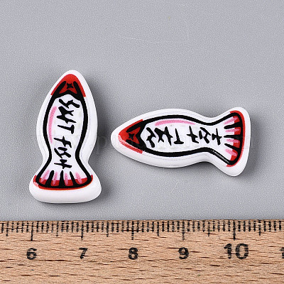 Печатные непрозрачные бусины из смолы&nbsp;RESI-N043-22D-1