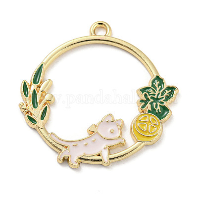 Pendentifs d'émail en alliage&nbsp;FIND-G064-22G-04-1
