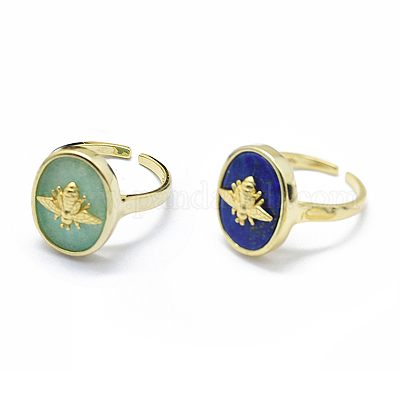 Регулируемые кольца из манжеты из натурального камня RJEW-O036-02M-1