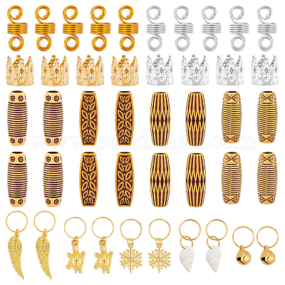 Пластиковые бусины для плетения дредов и алюминиевые бусины для плетения дредов OHAR-NB0001-15-1