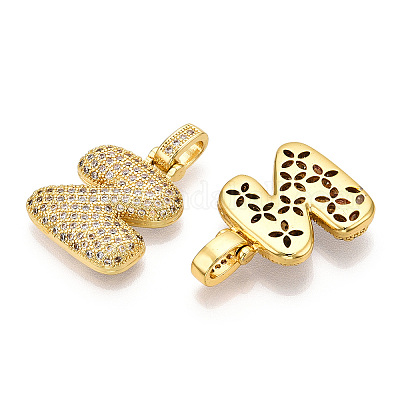 Латунные микропаве прозрачные подвески с фианитом KK-M279-01G-Z-1