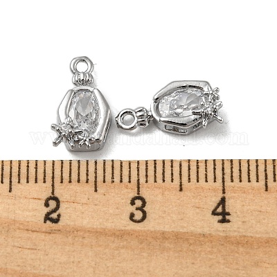 Латунный кулон с прозрачным стеклом KK-H460-14P-1