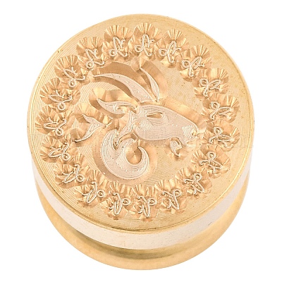 Золотая тональная круглая сургучная печать AJEW-S087-02G-05-1