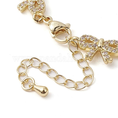 Браслеты-цепочки из латуни с бантом BJEW-D039-44G-1