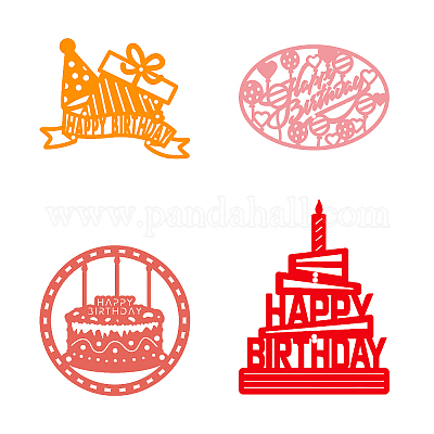 Boutique Globleland 4 Pieces Joyeux Anniversaire Decoupe Meurt Gateau En Metal Decoupes Pour Bricolage Scrapbooking Album Photo Decoratif Gaufrage Bricolage Papier Carte Pour La Fabrication De Bijoux Selected Pandahall Com