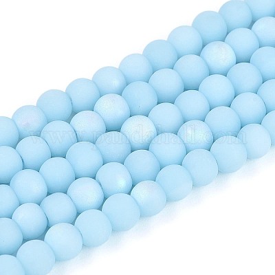 Нити из матовых непрозрачных стеклянных бусин GLAA-T032-P4mm-MBB10-1