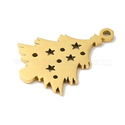 5 шт. рождественские подвески из нержавеющей стали 201 STAS-Z068-01G-01-1