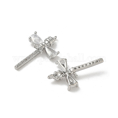 Латунные микропаве прозрачные подвески с фианитом KK-A280-05B-P-1