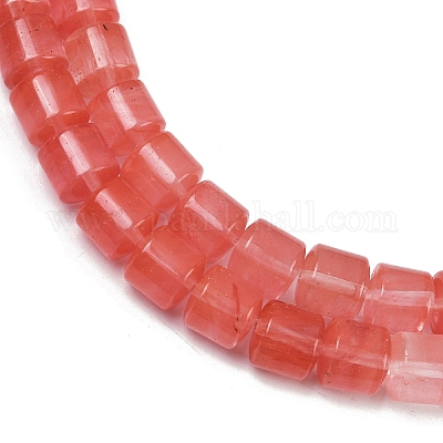 Вишневого кварца стеклянные бусы пряди G-G275-D03-10x10mm-1