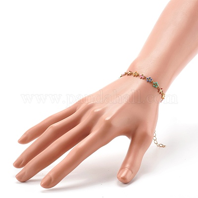 Messing Emaille Gliederkette Armbänder&nbsp;BJEW-JB06420-1
