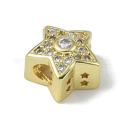 Покрытие стойки латунь микропаве прозрачные кубические циркониевые бусины KK-A220-04G-1