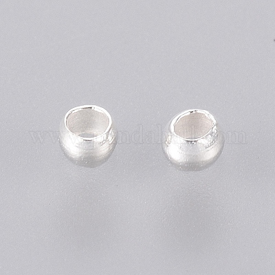 Зажимные бусины из латуни KK-L020-S-1