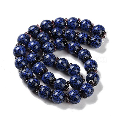 Бусы лэмпворк ручной работы LAMP-Q036-06B-1